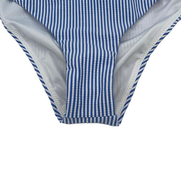 New J. Crew Seersucker Stripe Hipster Bikini Swim Bathing Suit Bottom Size Small - Picture 5 of 10